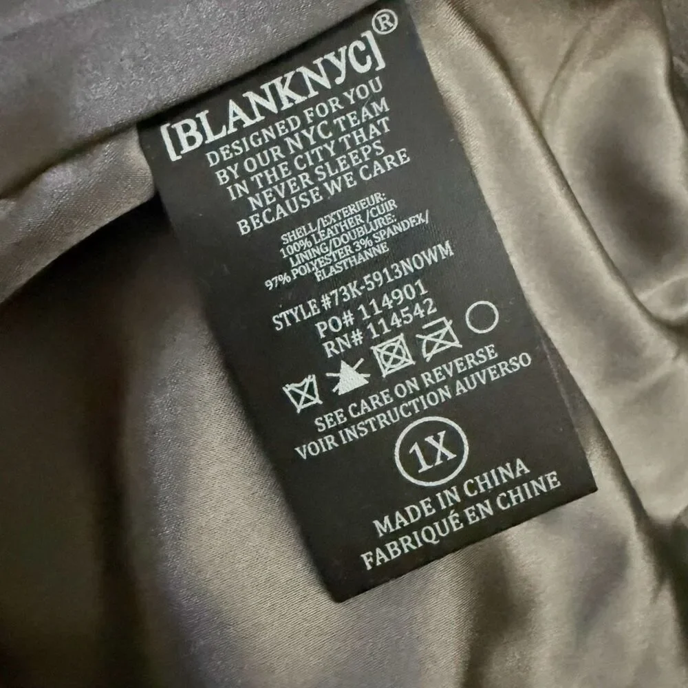 BLANK NYC | Suede Moto Asymmetrical Jacket High Altitude Gray Taupe | 1X (Plus) - Picture 9 of 10
